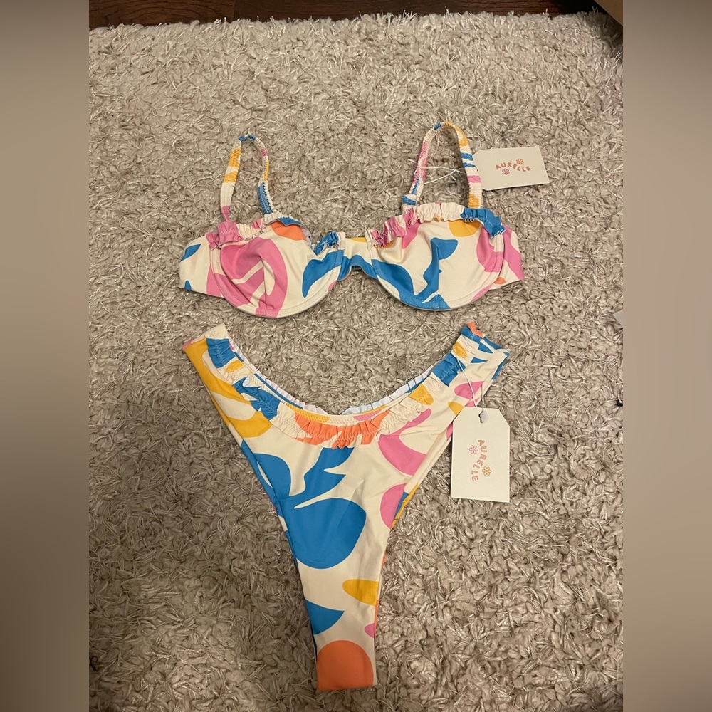 Aurelle brand new bikinis! All tops are size medium, all bottoms are size small.